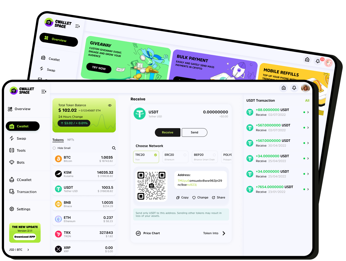 Simple and secure crypto wallet, Online crypto wallet, Web crypto wallet