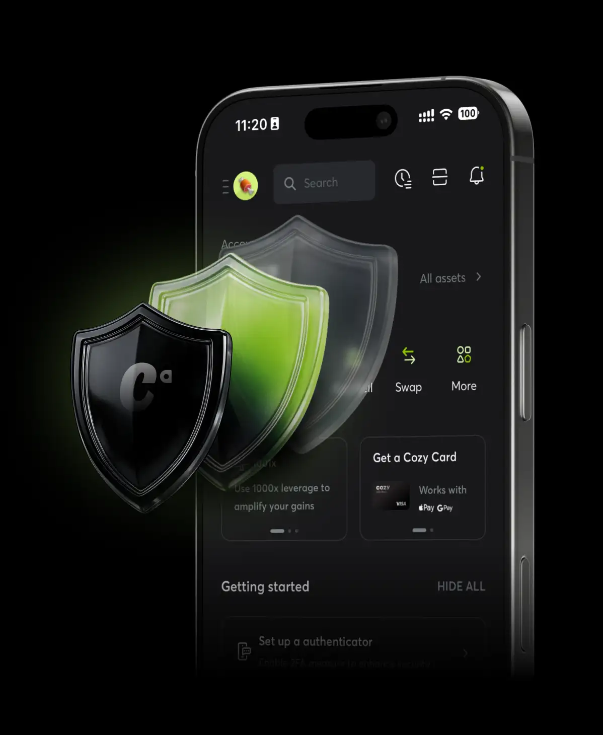 Cwallet मोबाइल ऐप सुरक्षा ढालों द्वारा संरक्षित