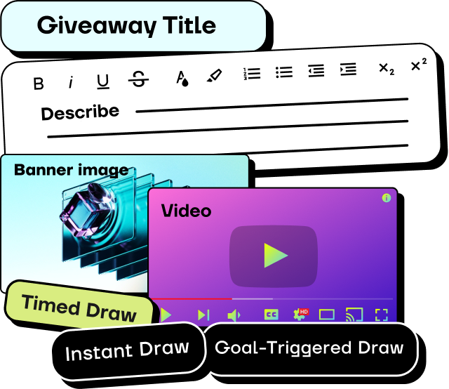 create giveaway activities, customized giveaway campaigns, giveaway tool