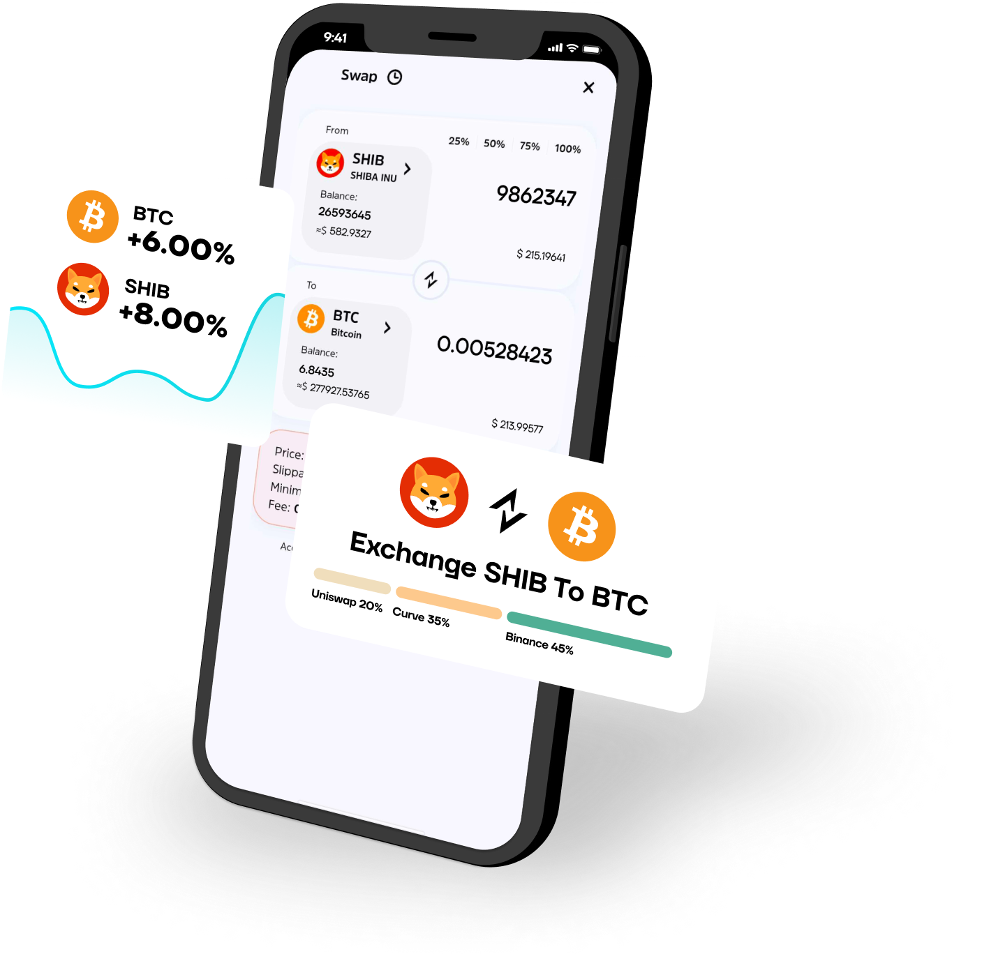 Exchange crypto with best rate, instant swap crypto in wallet