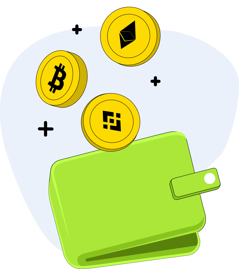 Portefeuille crypto gratuit, Exchange BTC, ETH, LTC, SOL, DOGE