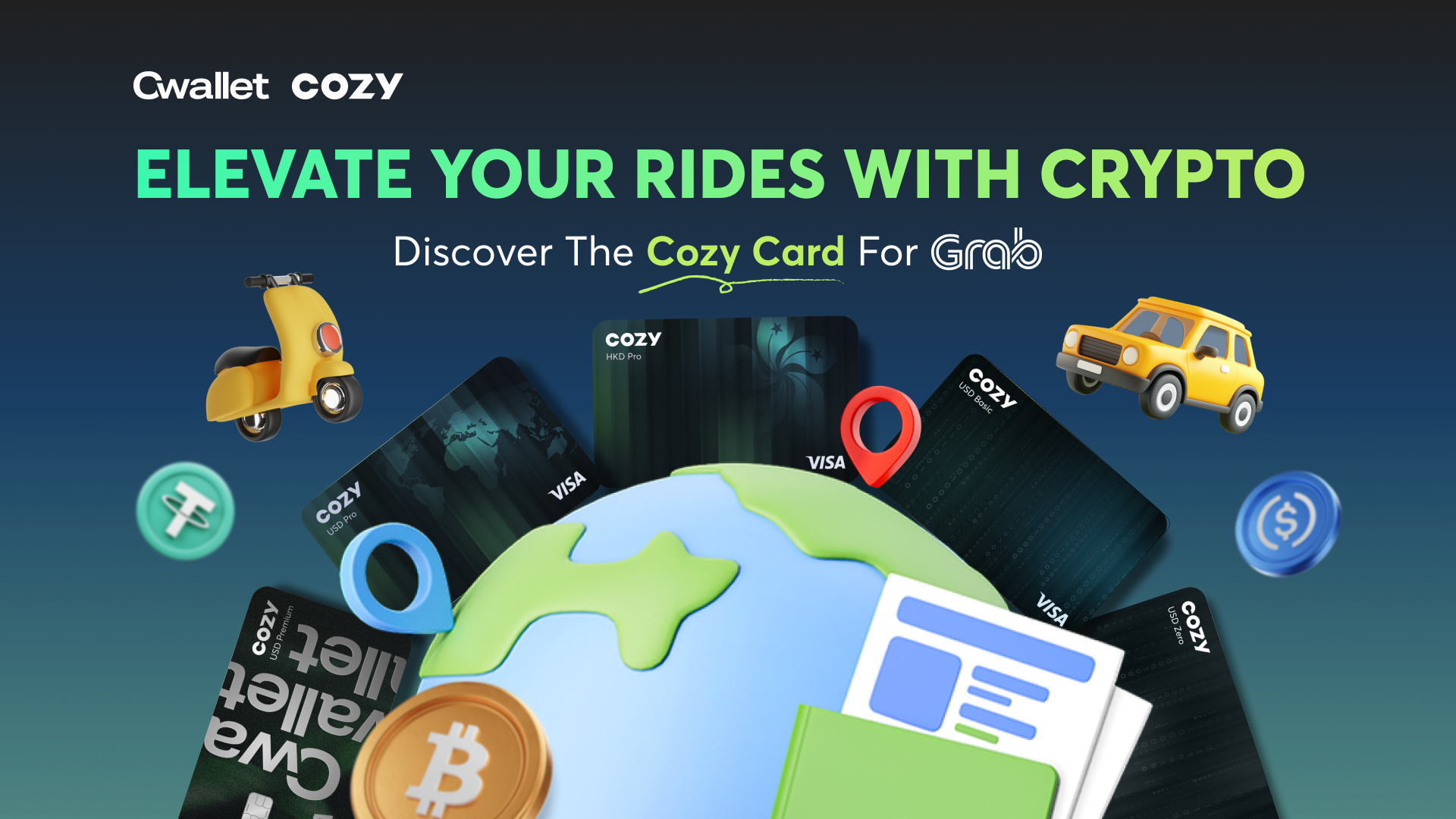 How to Use USDT to Pay for Grab Rides with Cwallet’s Cozy Card