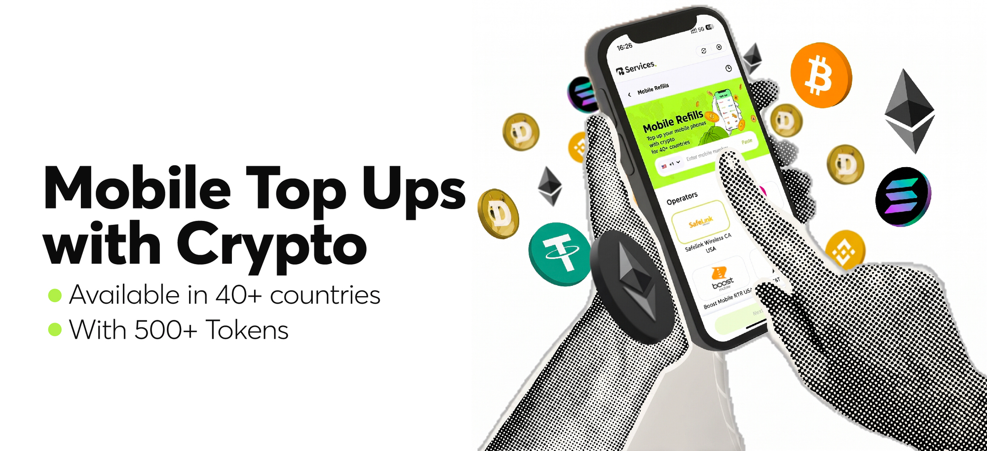 How to top up prepaid mobile airtime with USDT on Cwallet