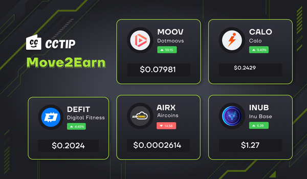 Swap, Tip, Hold Move-To-Earn Tokens via CCTIP